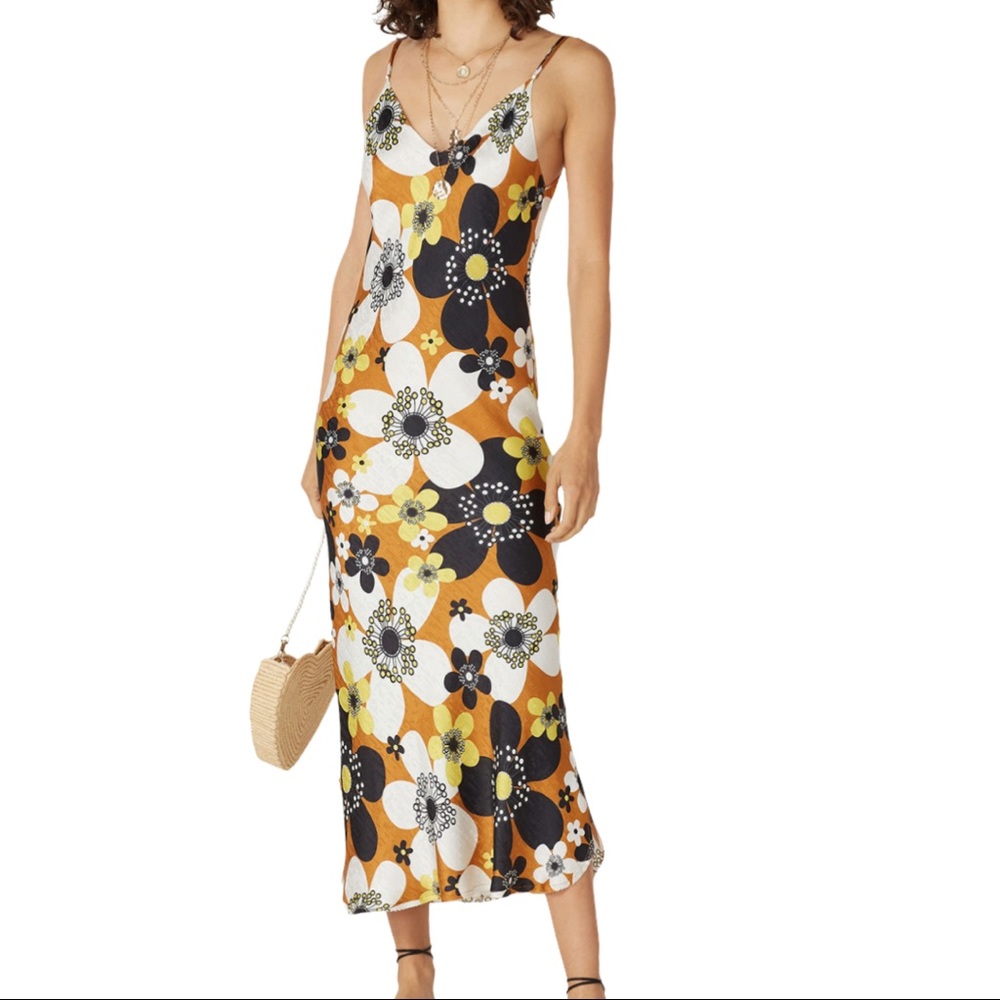Dodo Bar Or floral print silk Cora slip dress
